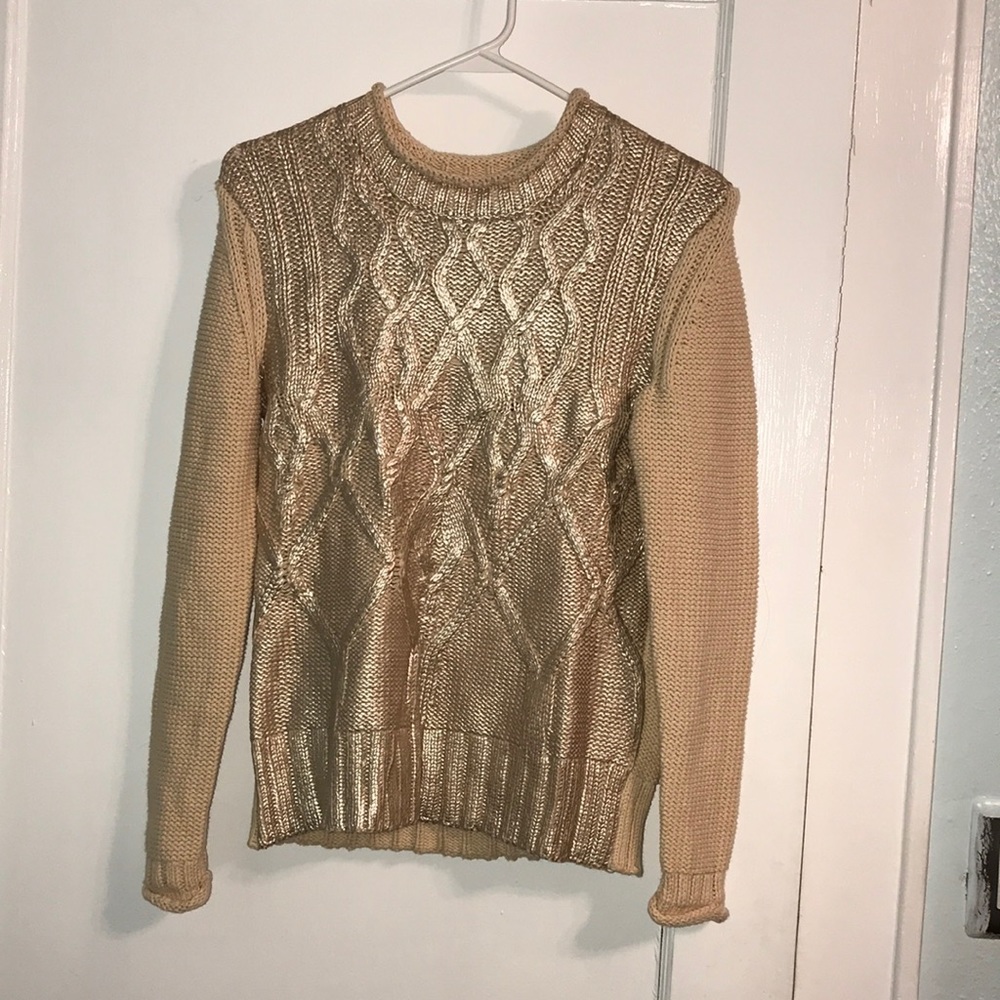 gold sweater
